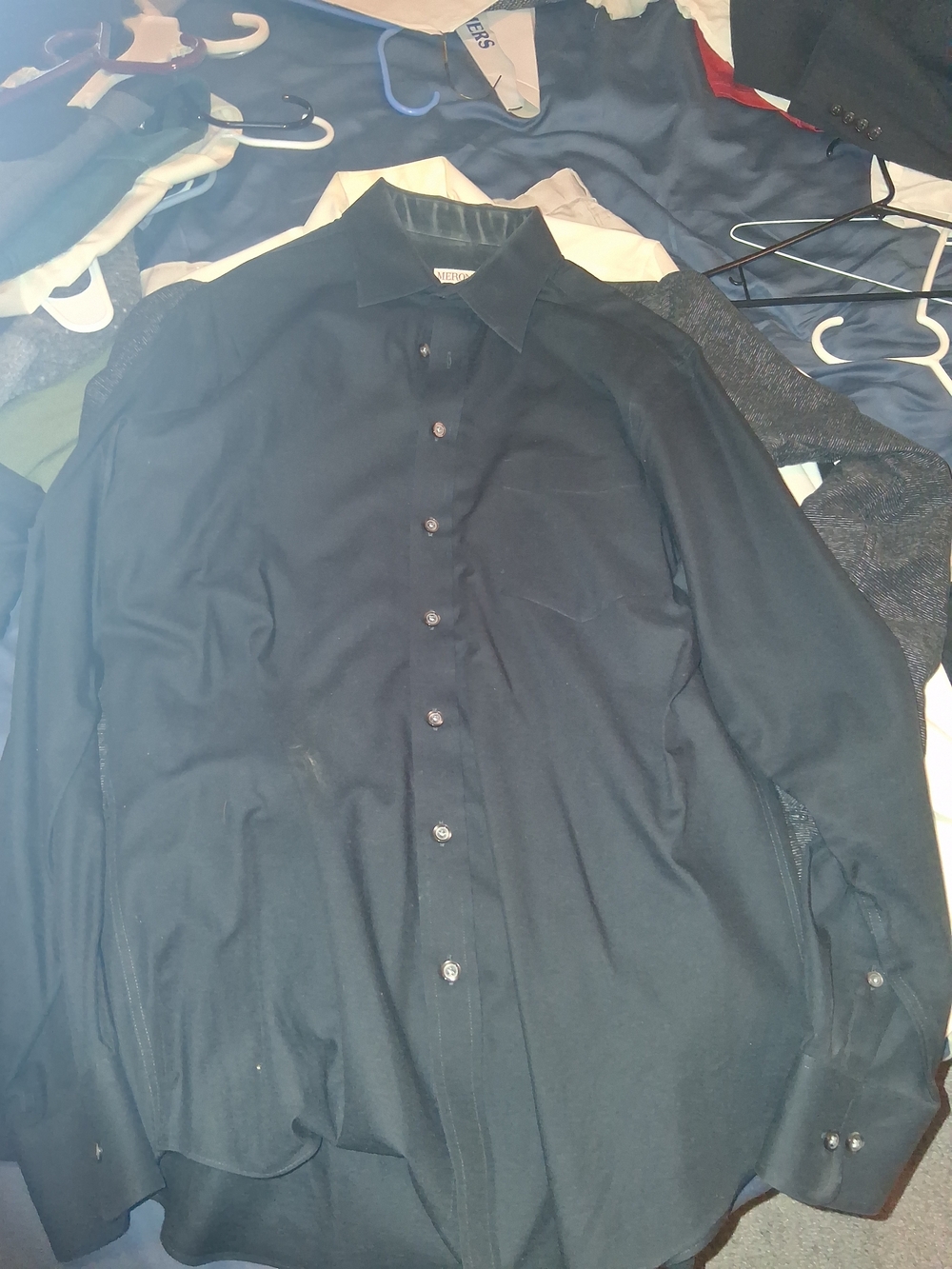 Merona Black Long-Sleeve Button-Up Shirt